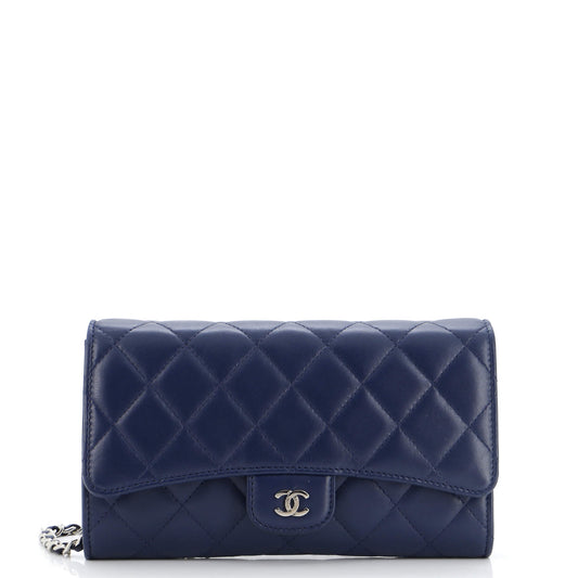CHANEL Wallet on Short Chain Quilted Lambskin