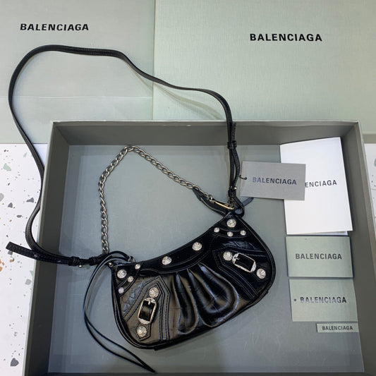 BLN-Ciaga Le Cagole Mini Bag With Chain Black, For Women,  Bags 8.2in/21Amelia69581423EJY1000