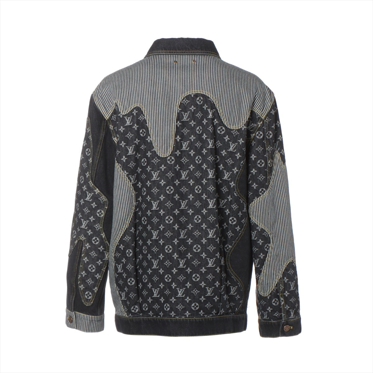 Louis Vuitton x NIGO 22SS Cotton Denim Jacket 48 Mens Black RM221M Monogram tagged