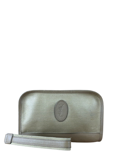 YSL   Grey Leather Travel Pouch