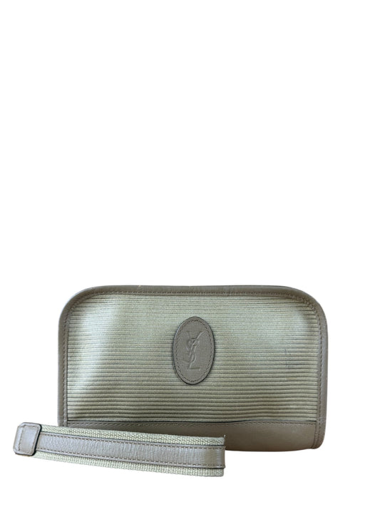 YSL   Grey Leather Travel Pouch