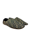 Fendi FF Zucca Canvas/Leather Slippers
