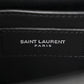 Saint Laurent Calfskin Crocodile Embossed Small Classic Monogram Kate Tassel Satchel Black