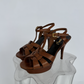 Saint Laurent Brown Leather Tribute Sandals