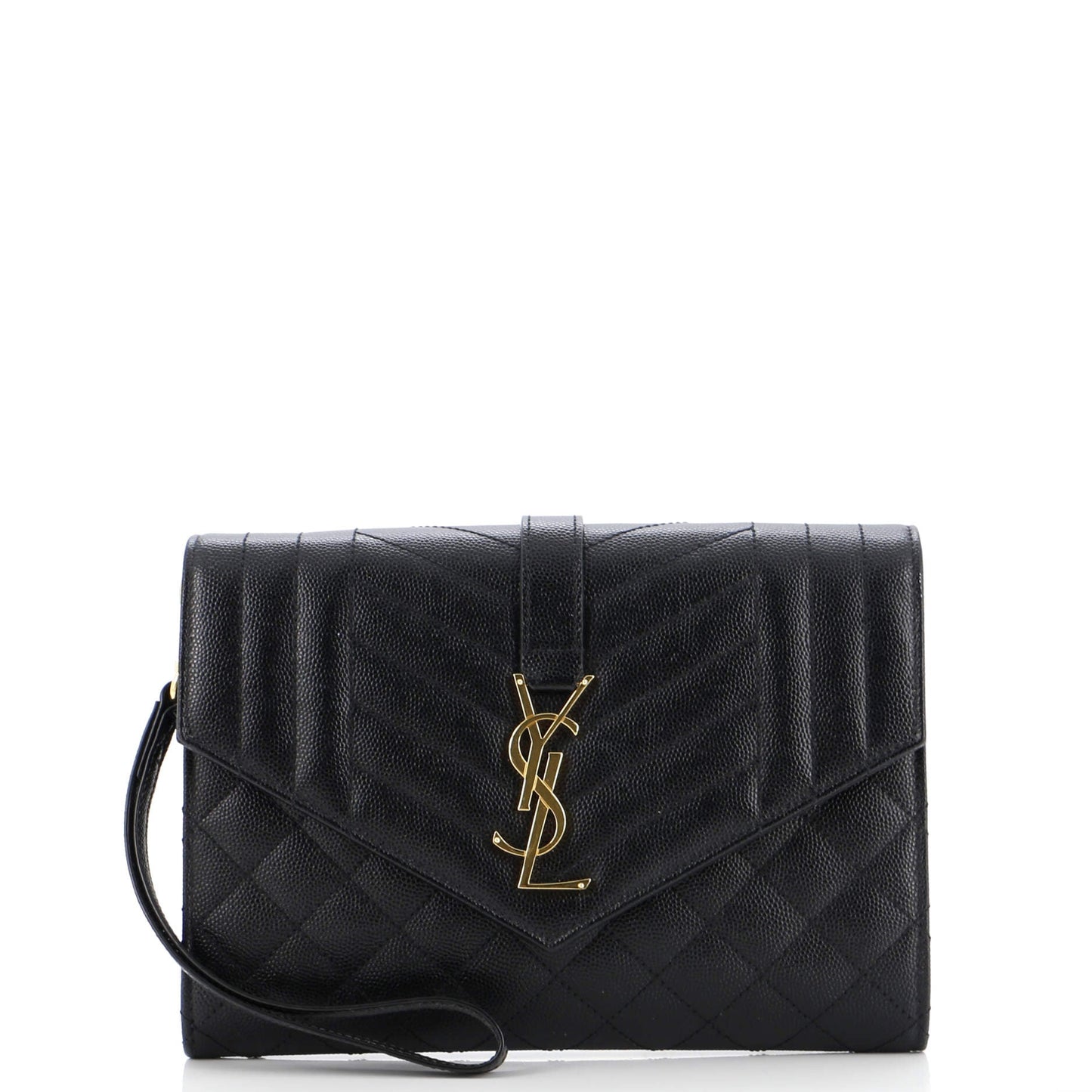 Classic Monogram Envelope Wristlet Clutch Mixed Matelasse Leather
