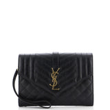 Classic Monogram Envelope Wristlet Clutch Mixed Matelasse Leather