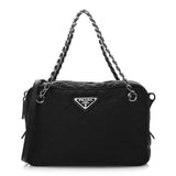 Prada Nylon Tessuto Impuntu Quilted Bandoliera Crossbody Bag Black
