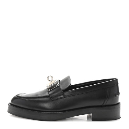 Amelia Calfskin Womens Hot Loafer 38 Black