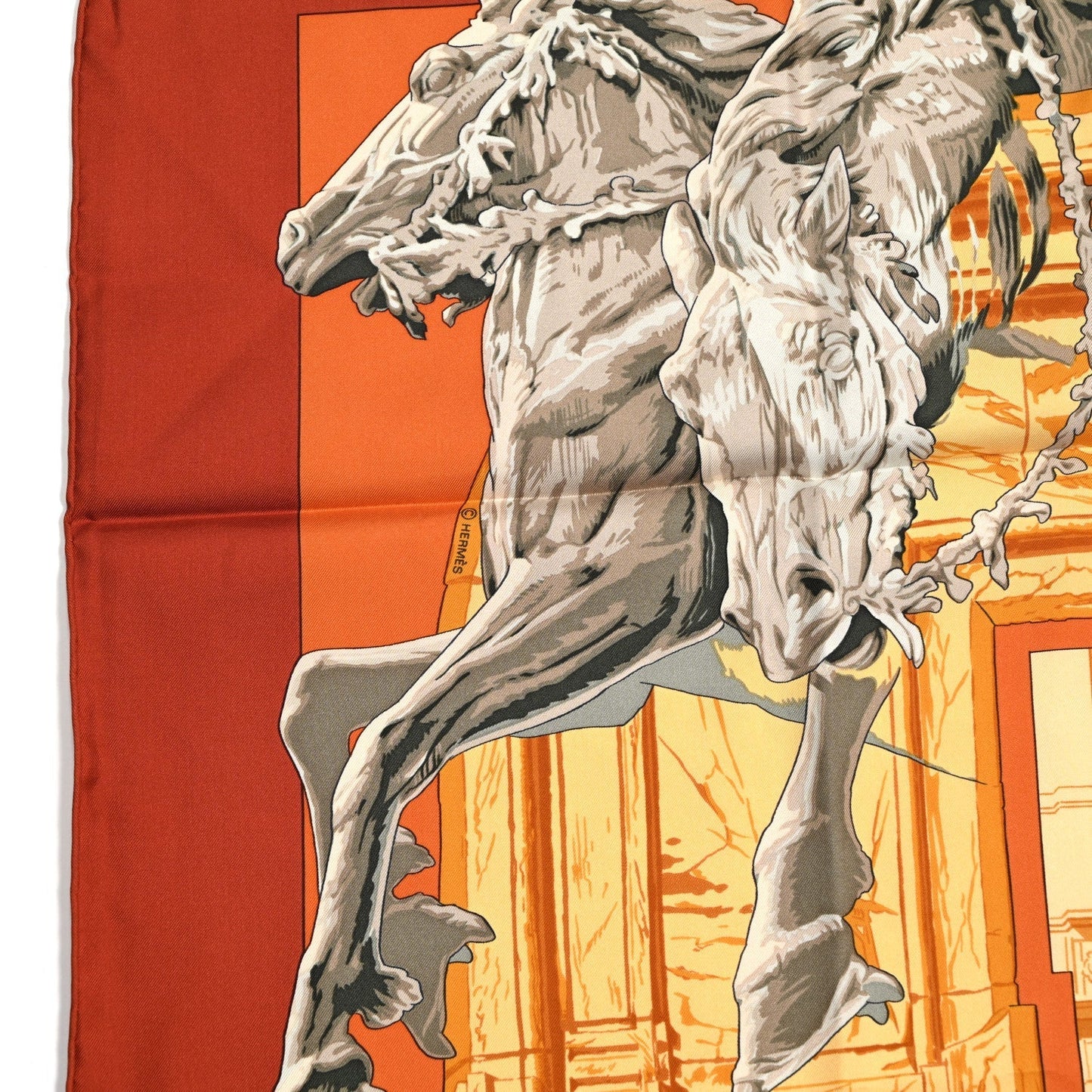 Amelia Silk La Fontaine De Bartholdi Scarf 90