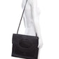 Burberry Black Leather Large Fold Over Handbag