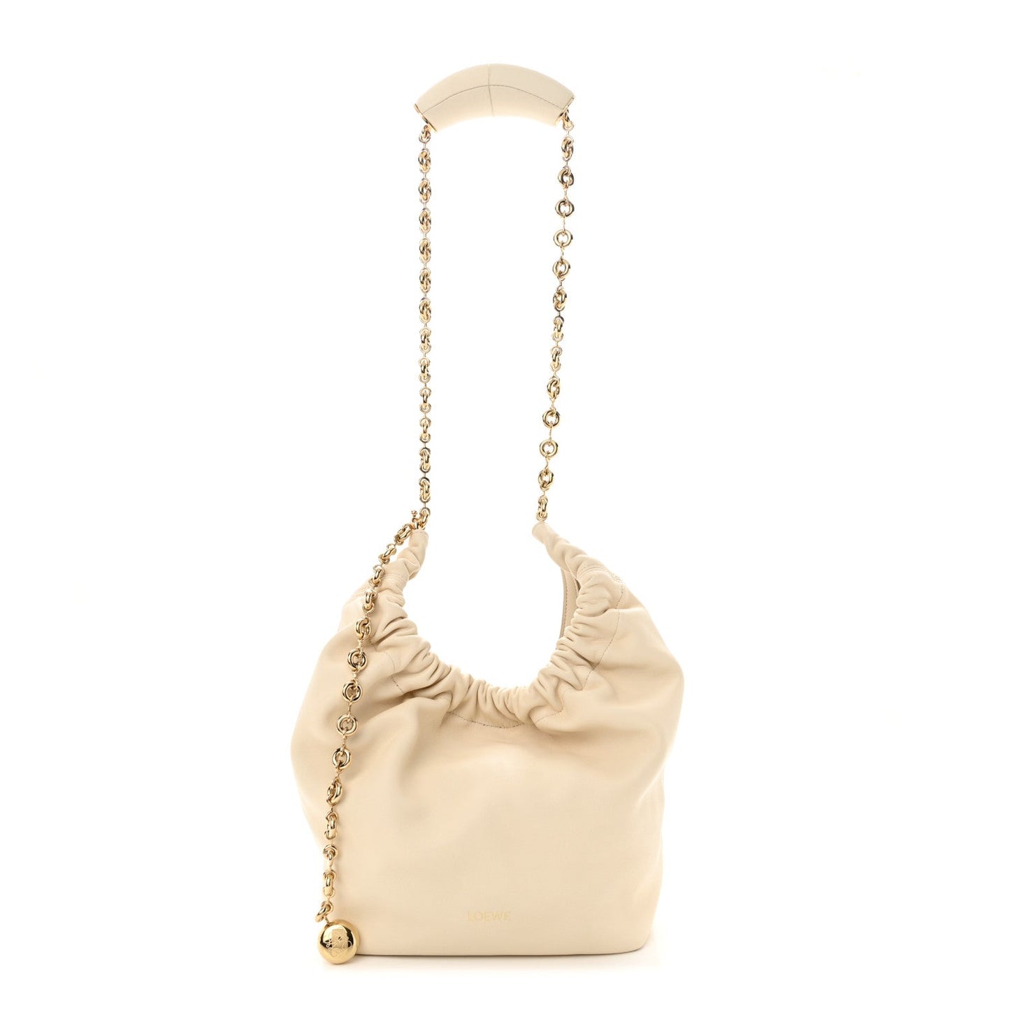 Loewe Buttery Nappa Lambskin Small Squeeze Bag Chalk