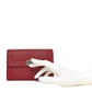 Amelia Caviar Chevron Quilted Boy Flap Wallet Red