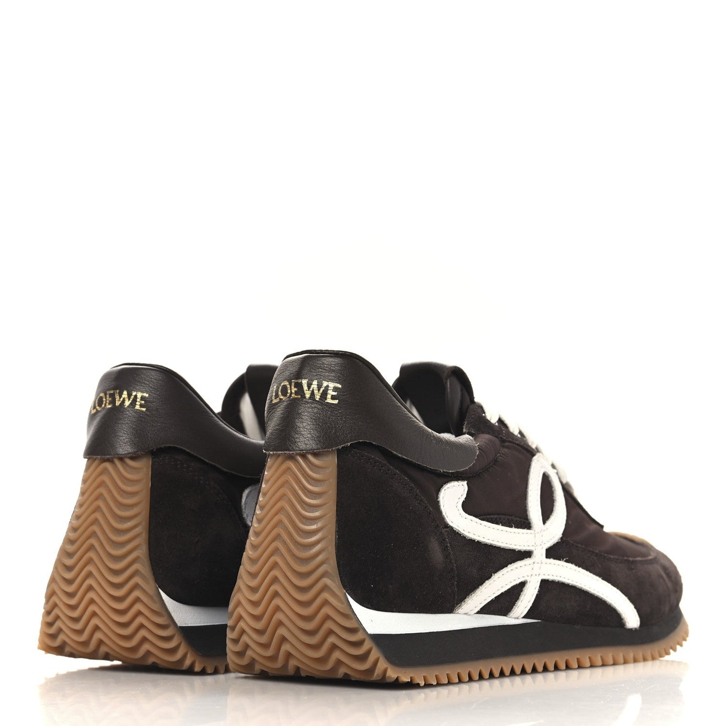 Loewe Nylon Suede Flow Runners Sneakers 37 Shitake
