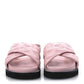 Louis Vuitton Lambskin Monogram Embossed Paseo Flat Comfort Sandals Rose Clair