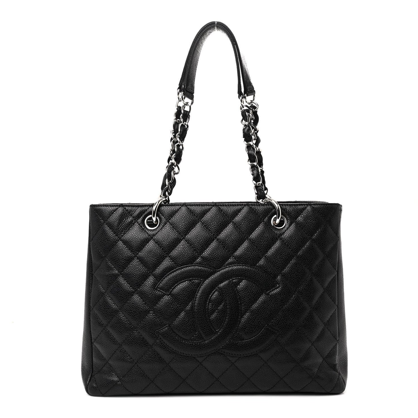 Amelia Caviar Quilted Grand Shopping Tote GST Black