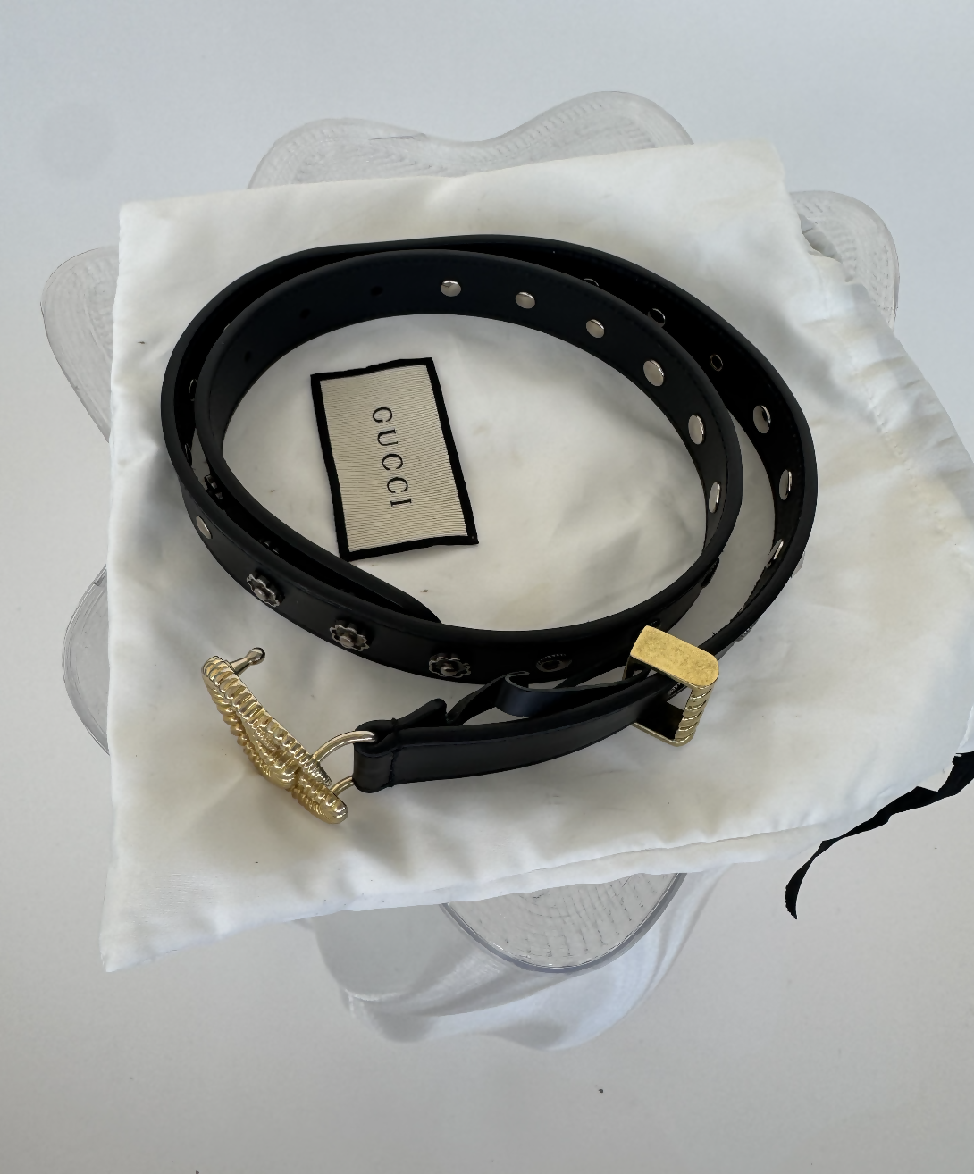 Gucci Leather Belt with Torchon Double G Buckle