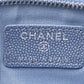 Amelia Caviar Chevron Quilted Small      Mademoiselle Cosmetic Case Blue