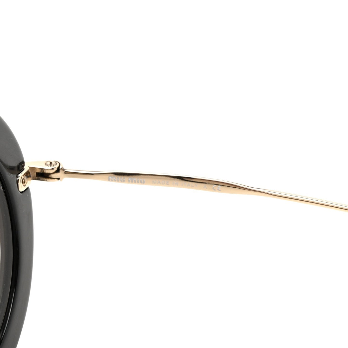 Miu Miu Metal Round Crystal Sunglasses SMU08R Black Tortoise