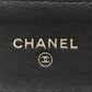 Amelia Aged Calfskin Chevron Quilted Reissue Card Holder Wallet Black