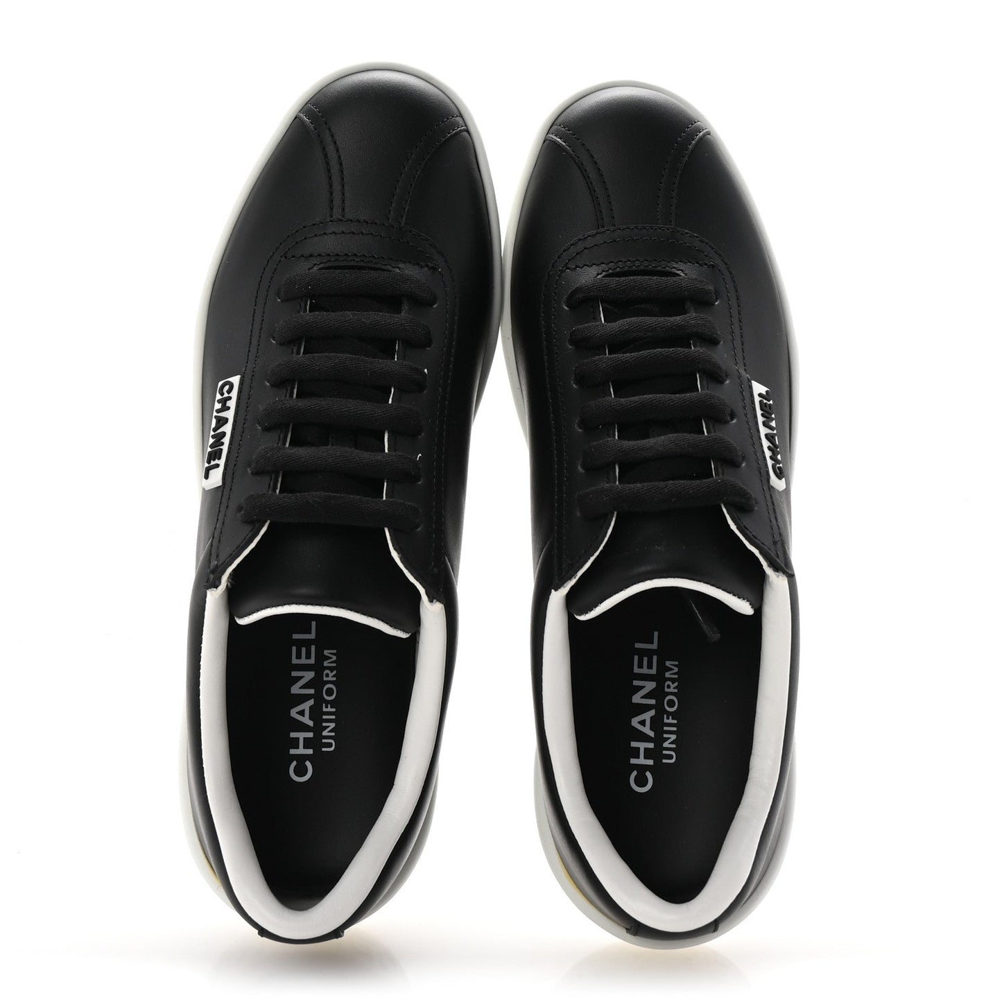 Amelia Calfskin CC Uniform Womens Sneakers 37 Black