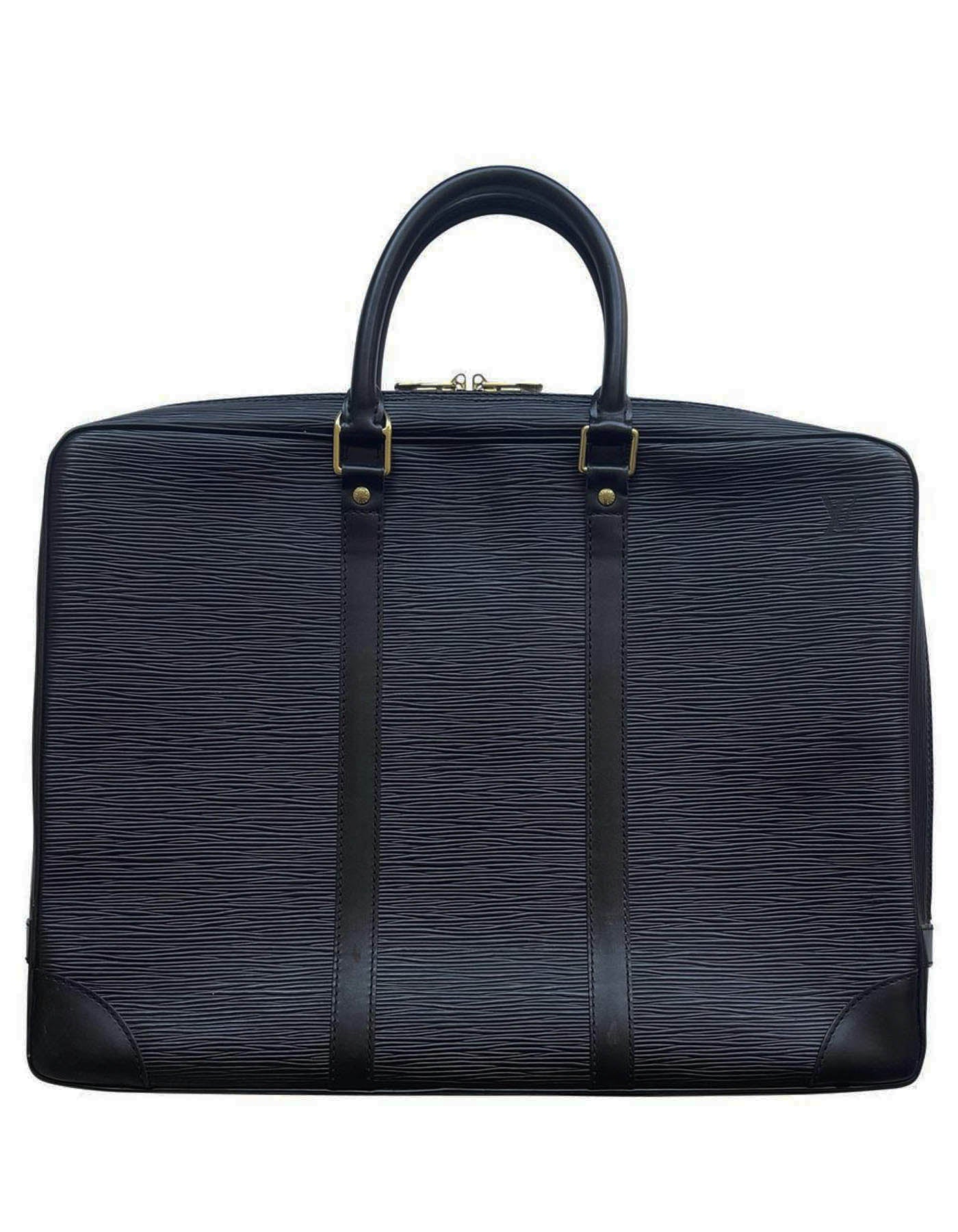Louis Vuitton Black Epi Leather Porte-Documents Voyage Briefcase