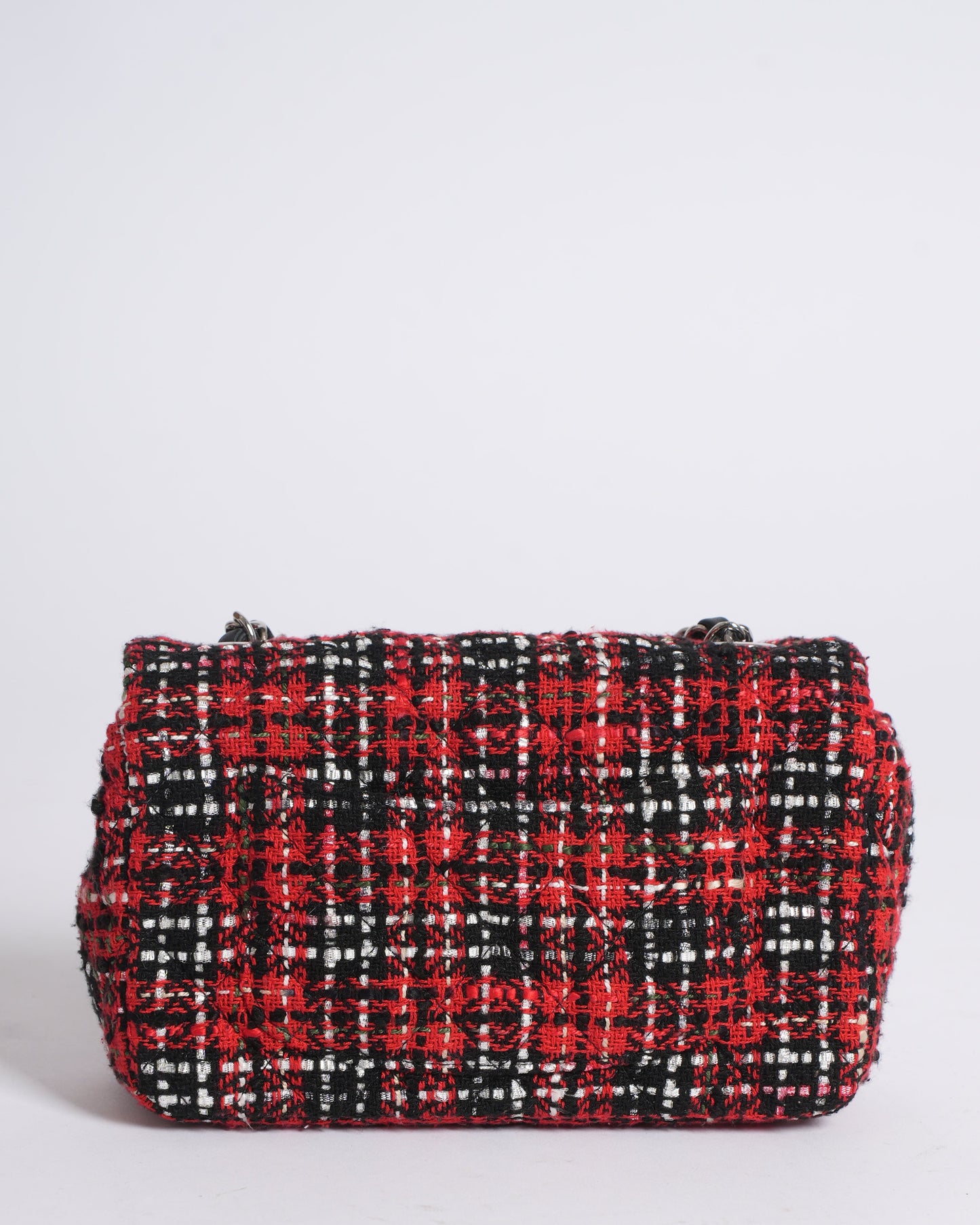 New Chanel Red Mini Tweed Single Flap Bag