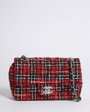 New Chanel Red Mini Tweed Single Flap Bag