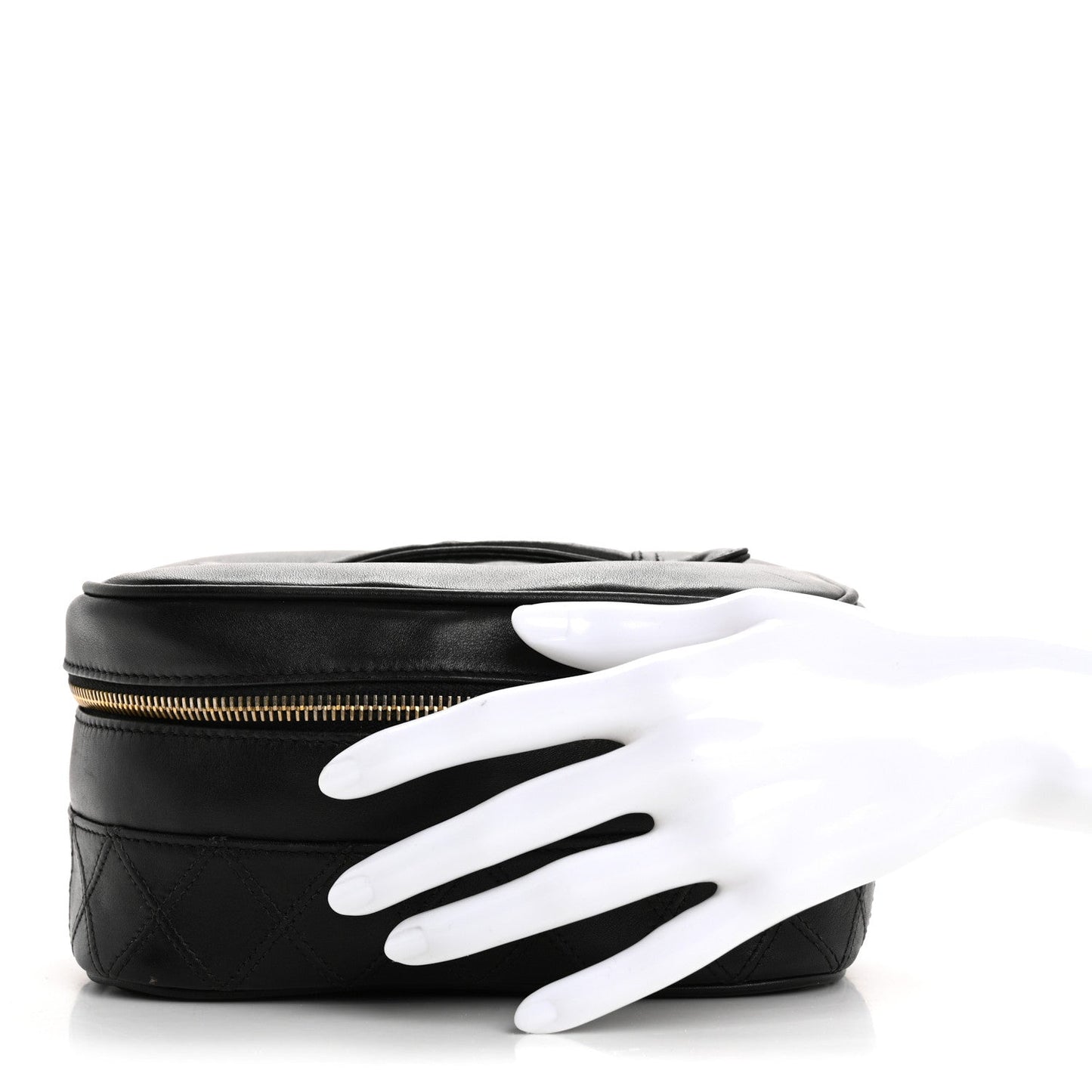Amelia Lambskin Vanity Cosmetic Case Black