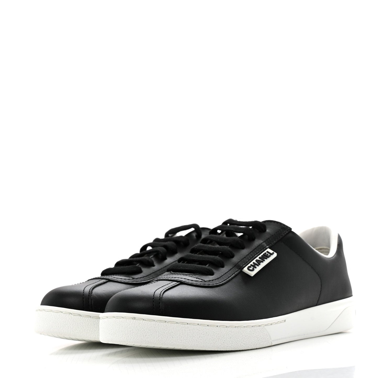 Amelia Calfskin CC Womens Sneakers 38 Black