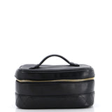 CHANEL Zip Around Top Handle Jewelry Case Quilted Lambskin Small