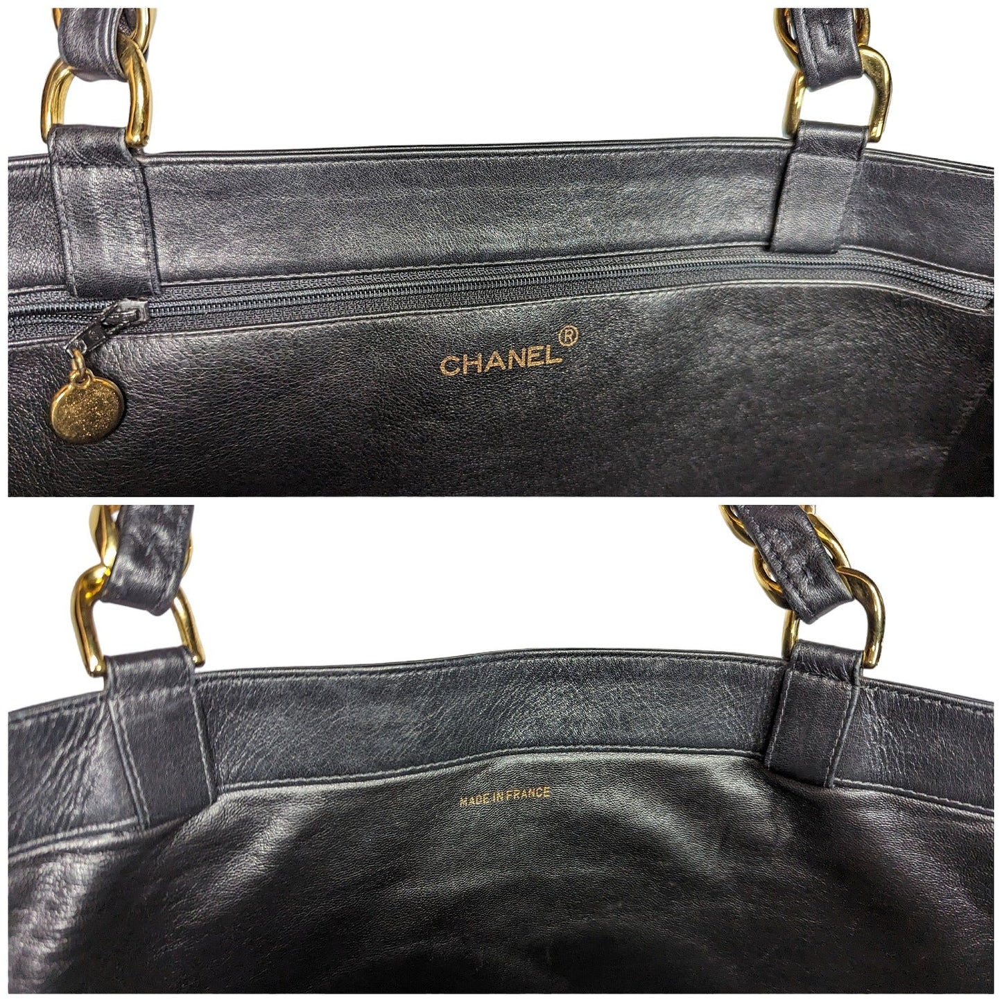 Chanel   Calfskin CC Chain XL Shopper Tote