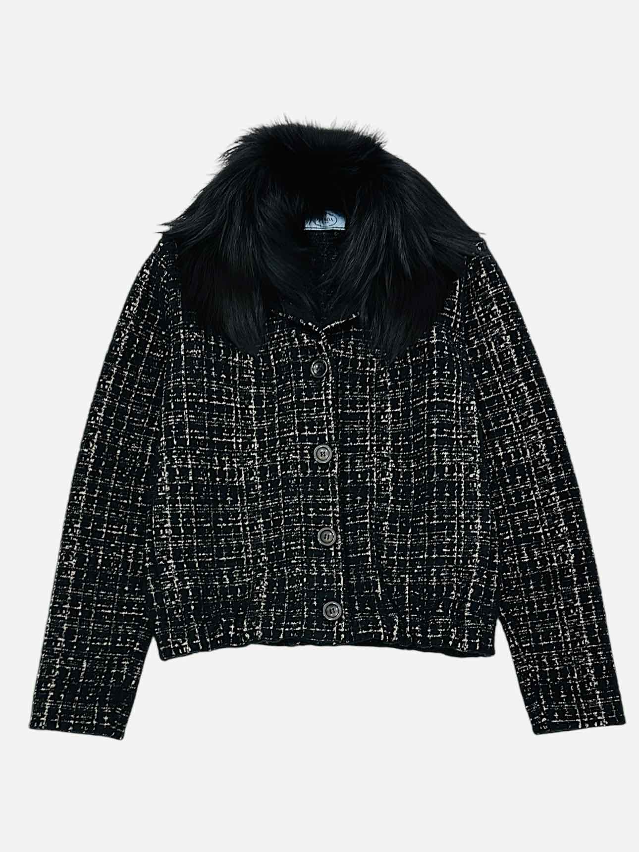 PRADA Boucle Black & White Size US 6 Jacket