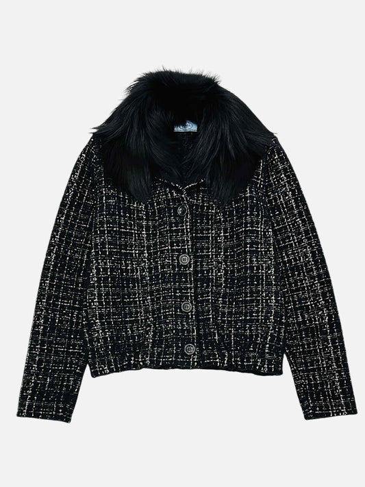 PRADA Boucle Black & White Size US 6 Jacket