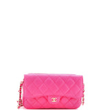 CHANEL Classic Flap Phone Holder with Chain Quilted Caviar