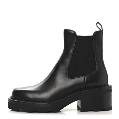 Louis Vuitton Calfskin Monogram Beaubourg Ankle Boots Black