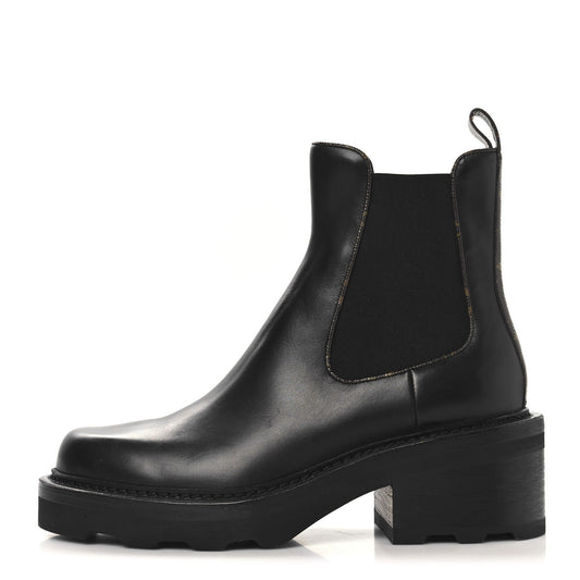 Louis Vuitton Calfskin Monogram Beaubourg Ankle Boots Black