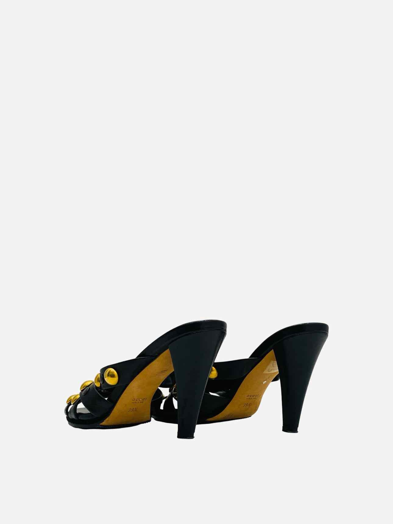 GUCCI Babouska Black w/ Gold Size EU 39.5 Mules