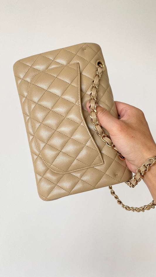 CHL - Small Classic Handbag Beige For Women Bags 9.1in/23cm