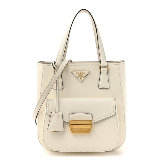 Prada Saffiano Lux Metropolis Tote White