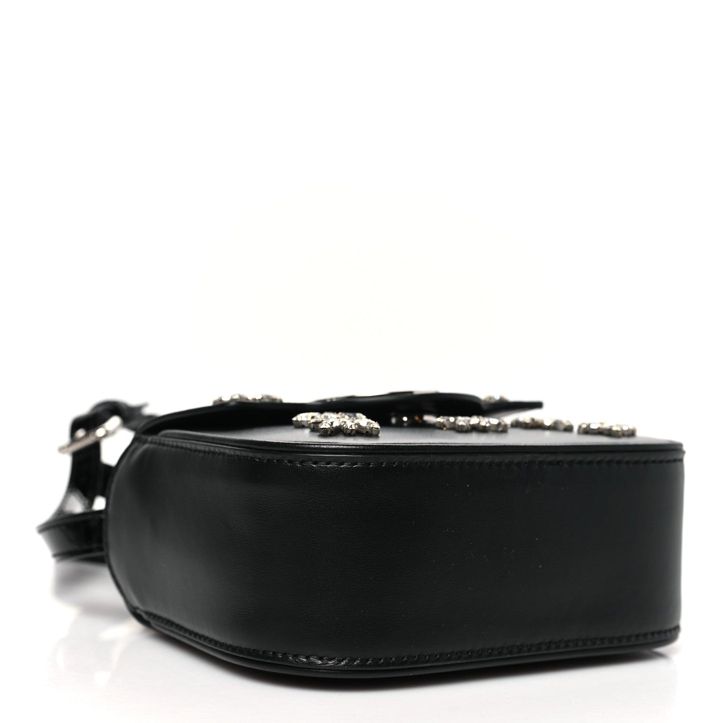 Versace Calfskin Crystal Embellished Mini La Medusa Bag Black
