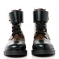 Louis Vuitton Calfskin Monogram Wonderland Flat Ranger Boots 37 Black