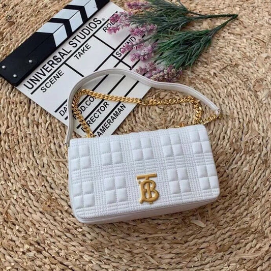 B-Berry - BB  Quilted Medium Lola Bag Monogram White For Women, Bags 11in/28Amelia80211061