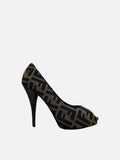 FENDI Open Toe Brown Size EU 37.5 Pumps