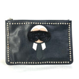 Fendi   Leather Fur Clutch Bag Pouch (Pre-Owned)