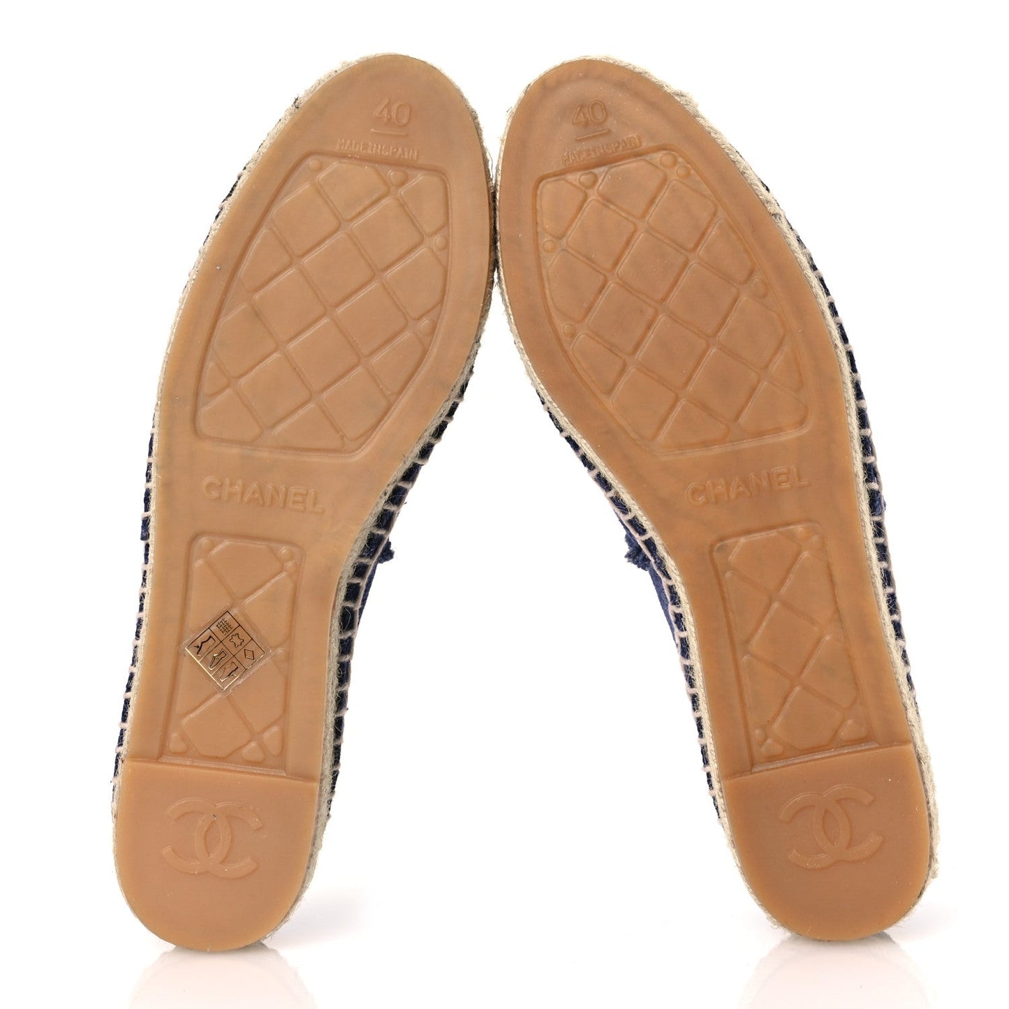 Amelia Denim Toile CC Espadrilles 40 Navy Black