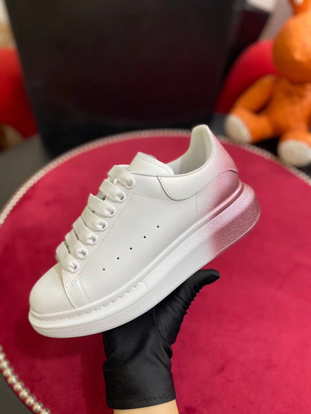 Alex - McQueen OTLM -sized Sneaker White/Red For Men