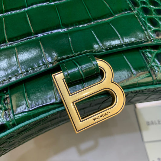 BLN-Ciaga Hourglass Wallet On Chain in Dark Green, For Women,  Bags 7.6in/19Amelia6560501LRGM3011