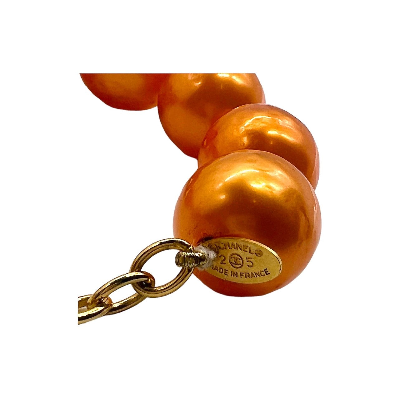 Chanel  Orange Synthetic Pearl Necklace