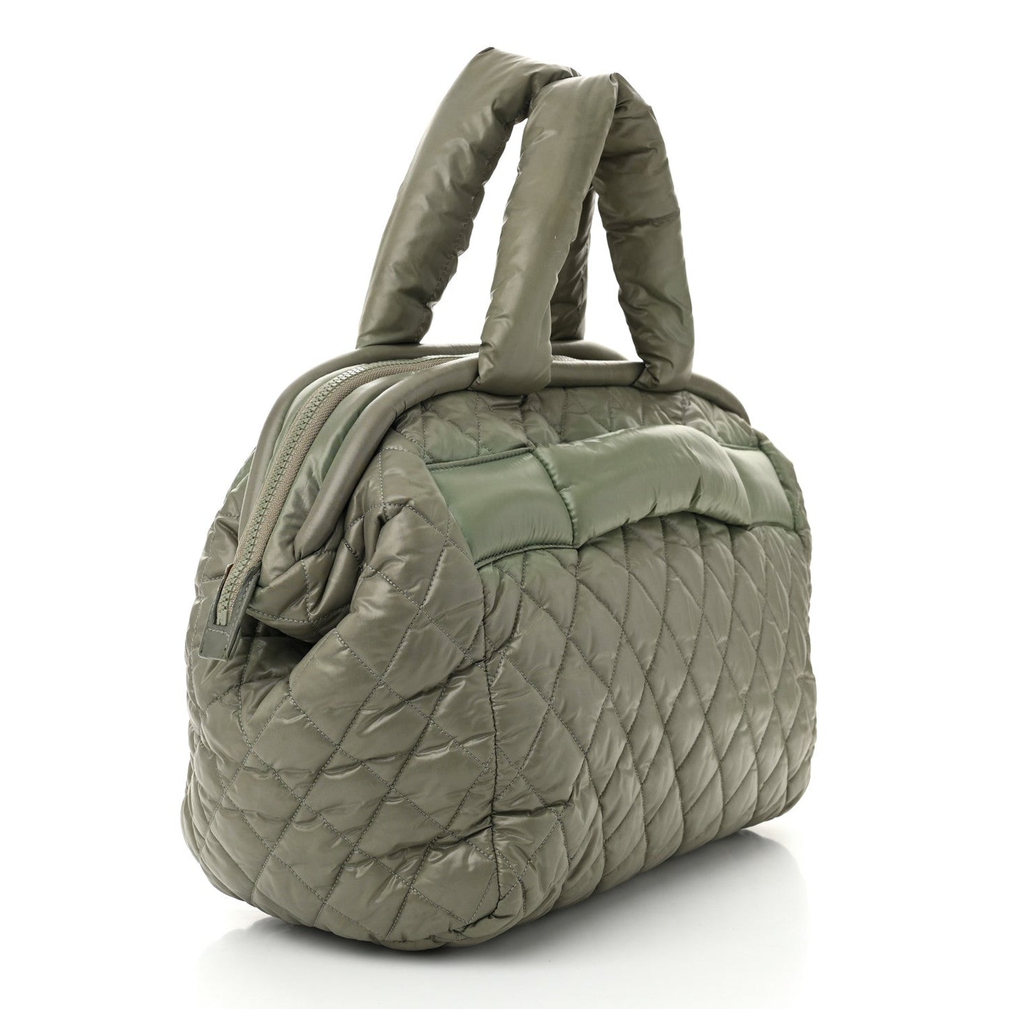 Amelia Nylon Quilted Coco Cocoon Bowler Green