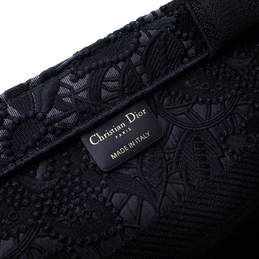 DIR1286 book tote small size 36.5cm 41.5cm embroidery black-3